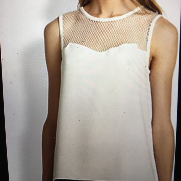 Rag and Bone Mesh Yoke Crepe Top - Picture 1 of 4